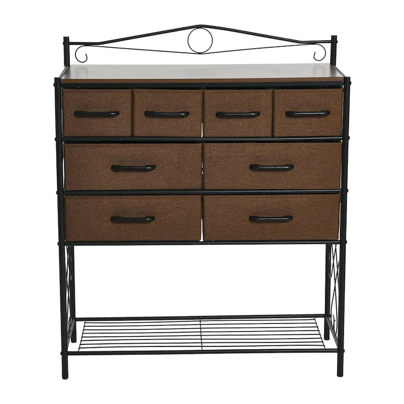 Meuble de rangement pour table de chevet Household Essentials avec 8 tiroirs et étagère à chaussures