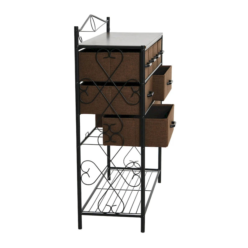 Meuble de rangement pour table de chevet Household Essentials avec 8 tiroirs et étagère à chaussures