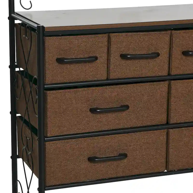 Meuble de rangement pour table de chevet Household Essentials avec 8 tiroirs et étagère à chaussures