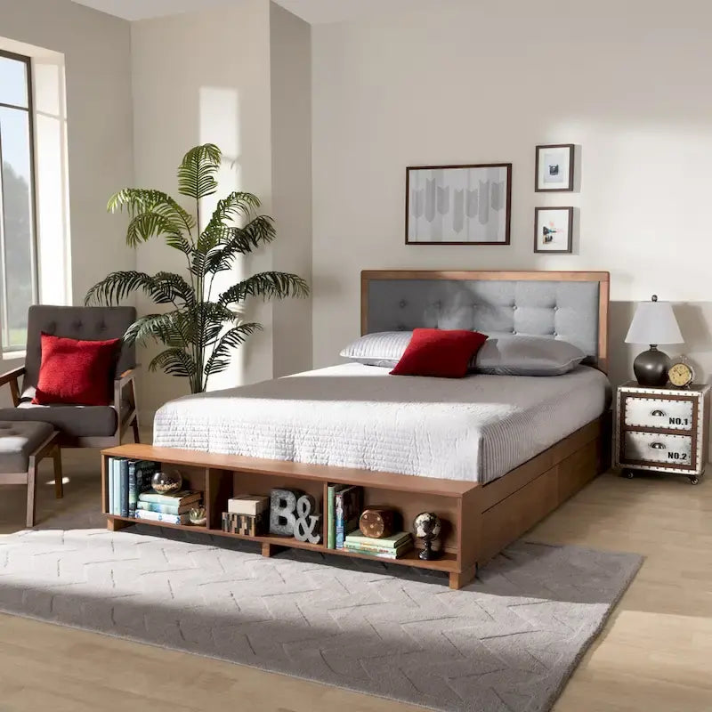 Cosma Modern Transitional Wood 4-Drawer Platform Storage Bed