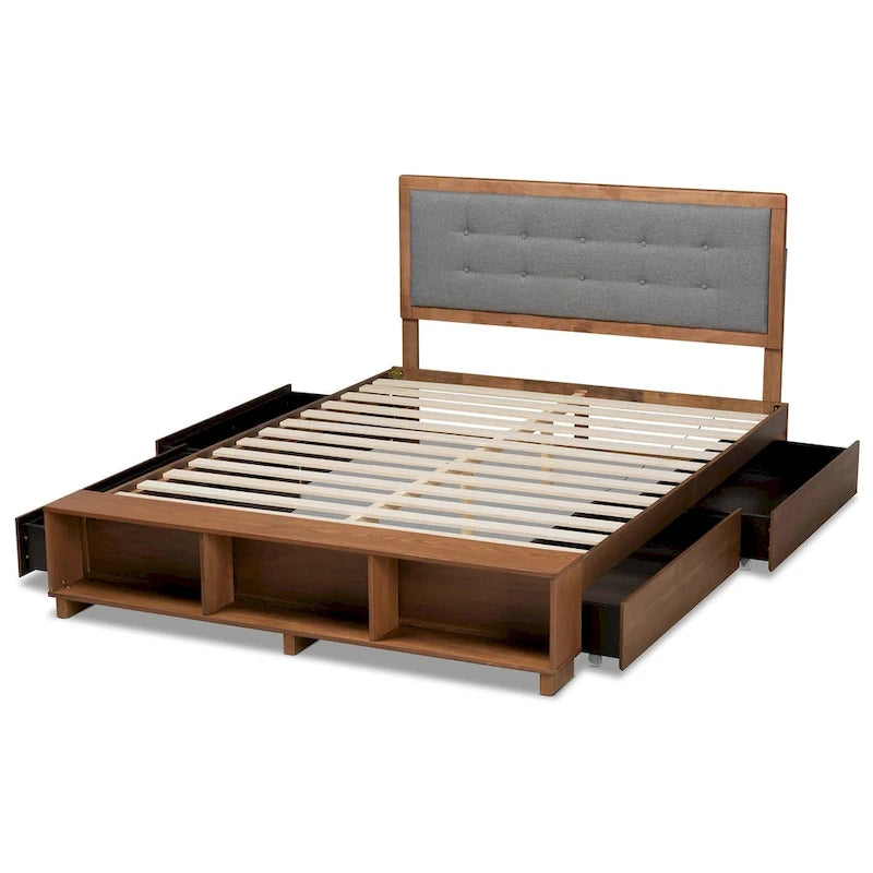 Cosma Modern Transitional Wood 4-Drawer Platform Storage Bed