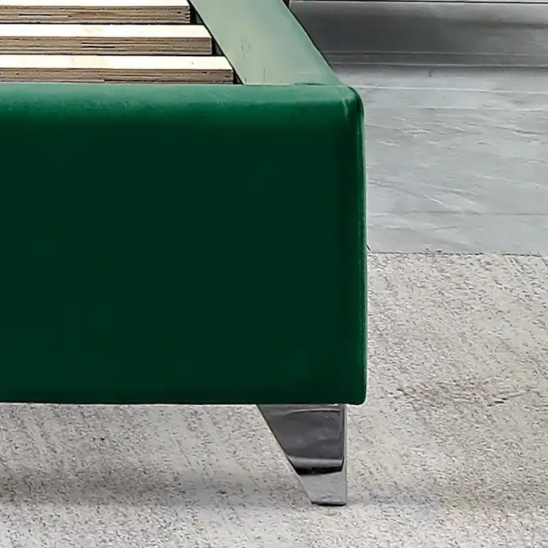 King Velvet Upholstered Bed with Deep Button Tufting
