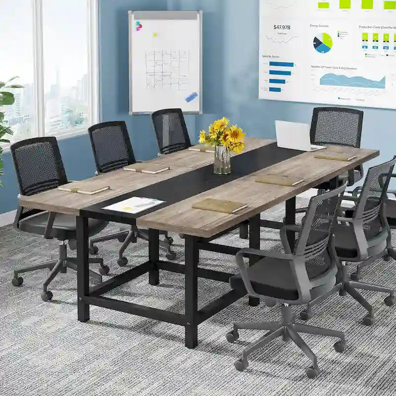 6.5 Ft Conference Room Table, Rectangle 78.74L X 39.2W X 29.52H Inches,2 Separate Piece - 78.74L X 39.2W X 29.52H