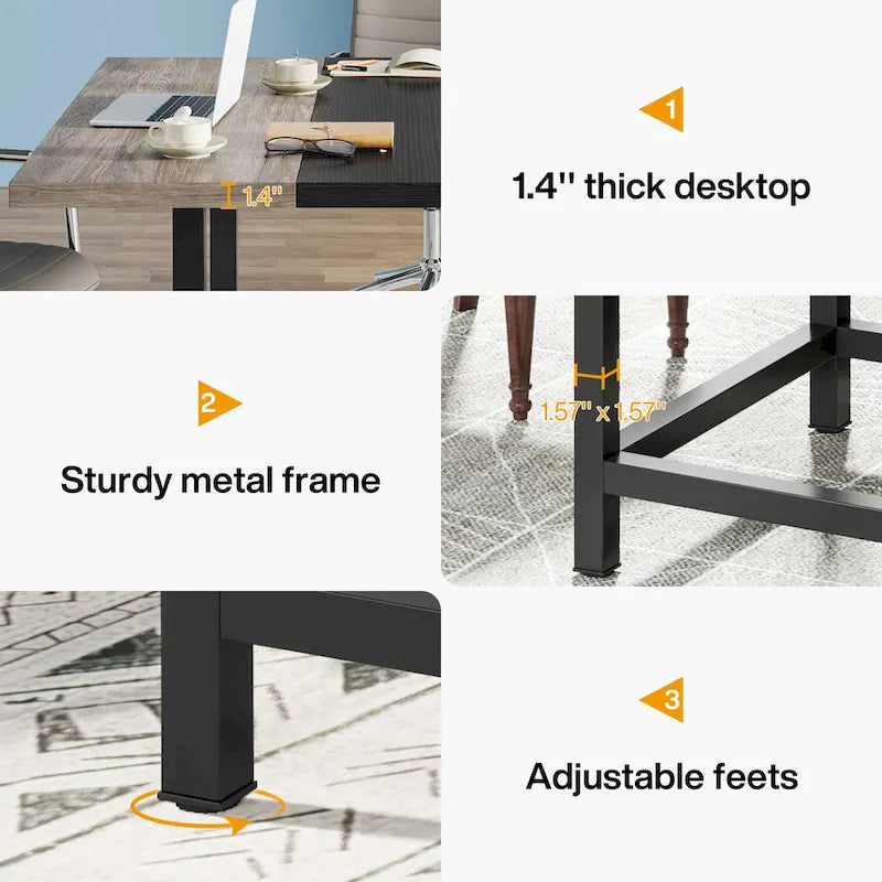 6.5 Ft Conference Room Table, Rectangle 78.74L X 39.2W X 29.52H Inches,2 Separate Piece - 78.74L X 39.2W X 29.52H