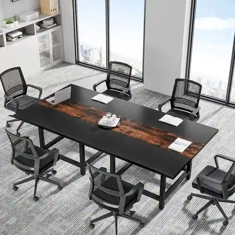 6.5 Ft Conference Room Table, Rectangle 78.74L X 39.2W X 29.52H Inches,2 Separate Piece - 78.74L X 39.2W X 29.52H