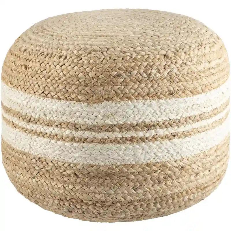 Livabliss Mallows Farmhouse Stripe Pouf