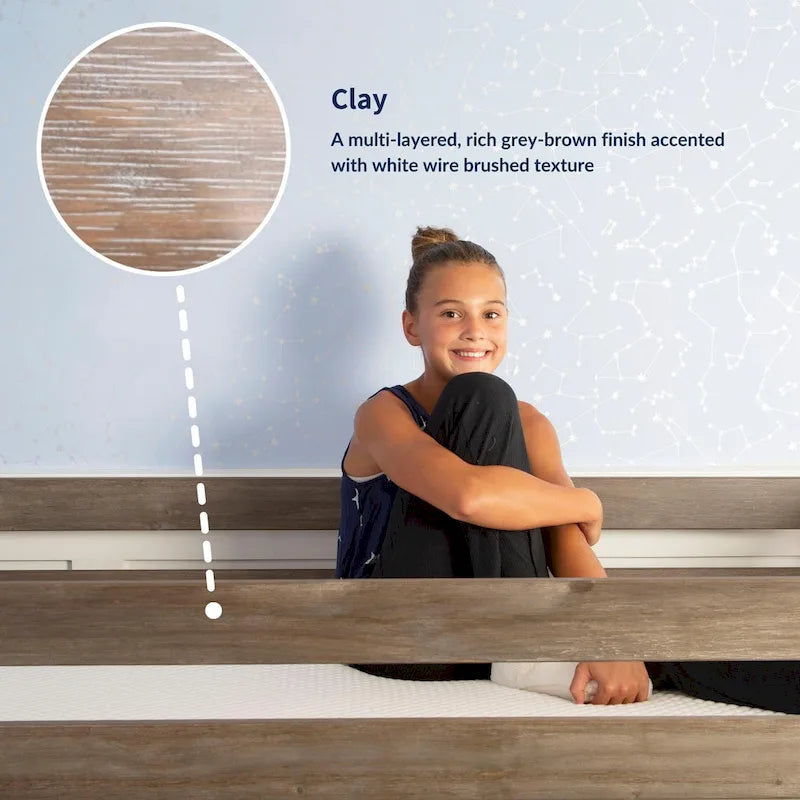 Max and Lily Twin-Size Low Loft with Pull-Out Desk and 3-Drawer Dressers