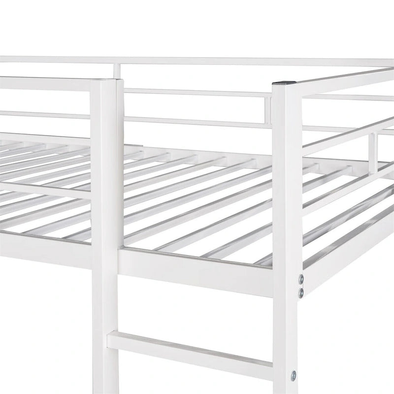 Merax Metal Twin Size Loft Bed with Desk, Shelves