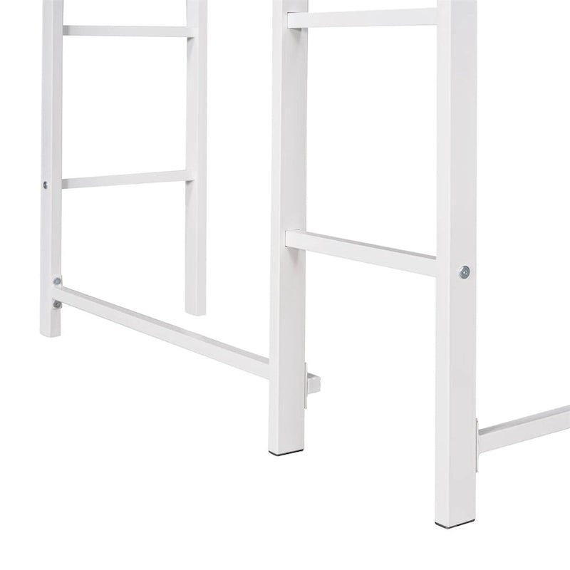 Merax Metal Twin Size Loft Bed with Desk, Shelves