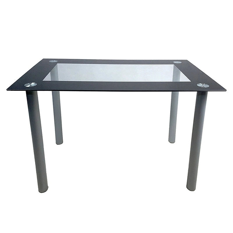 Table à manger simple avec plateau en verre trempé