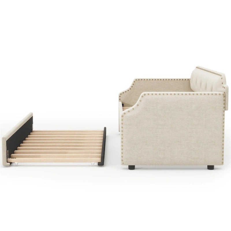 Merax Twin Upholstered Daybed with Trundle