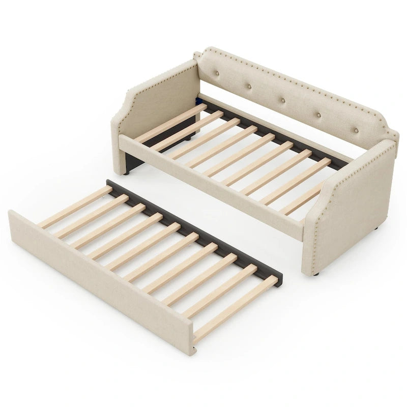 Merax Twin Upholstered Daybed with Trundle