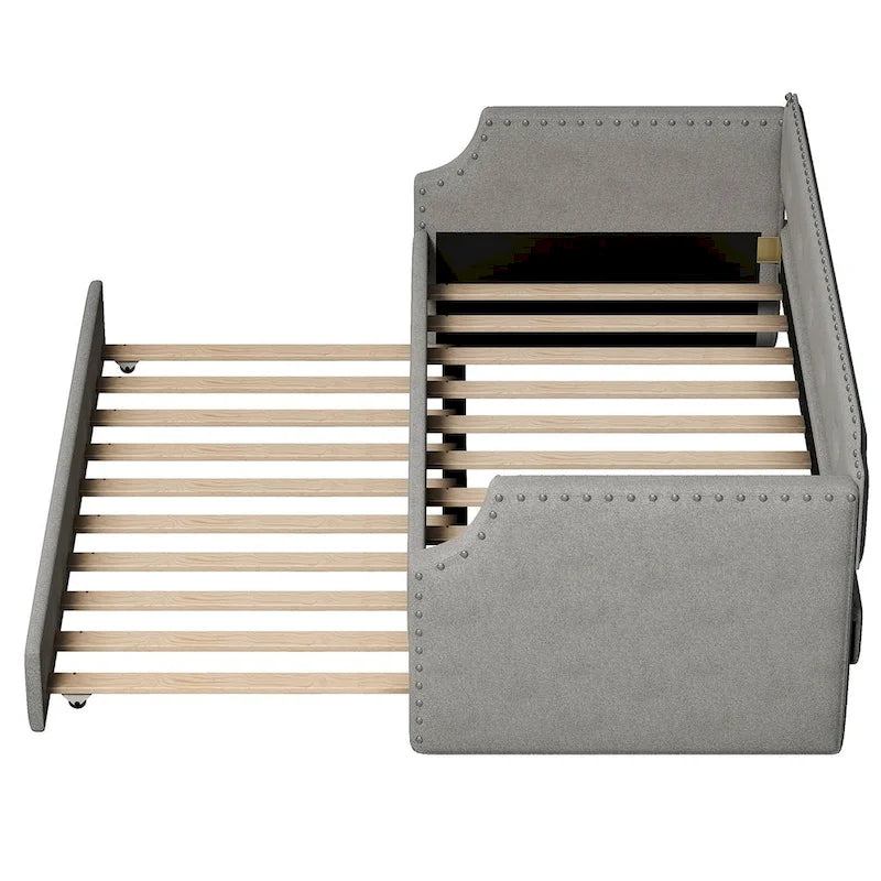 Merax Twin Upholstered Daybed with Trundle
