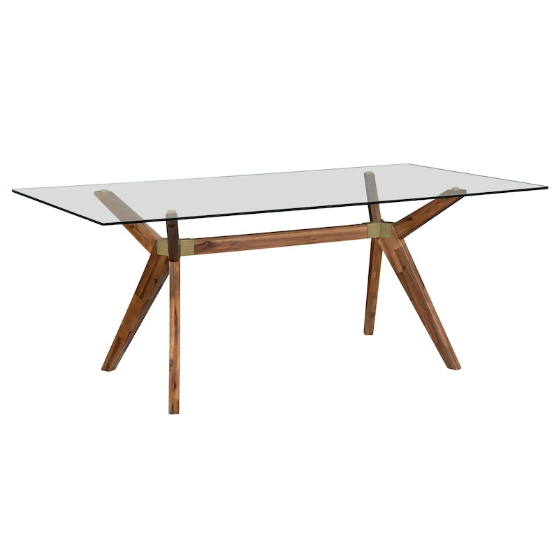 Rye Studio Waldorf Modern Glass Dining Table