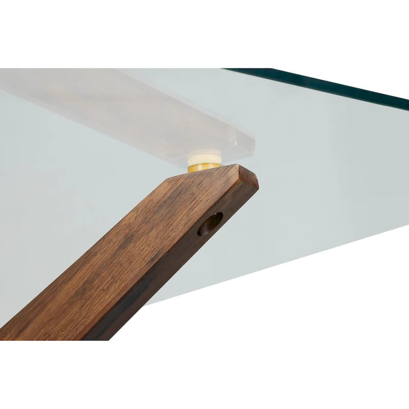 Rye Studio Waldorf Modern Glass Dining Table