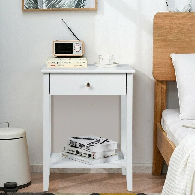 Wooden Nightstand End Table Storage Display