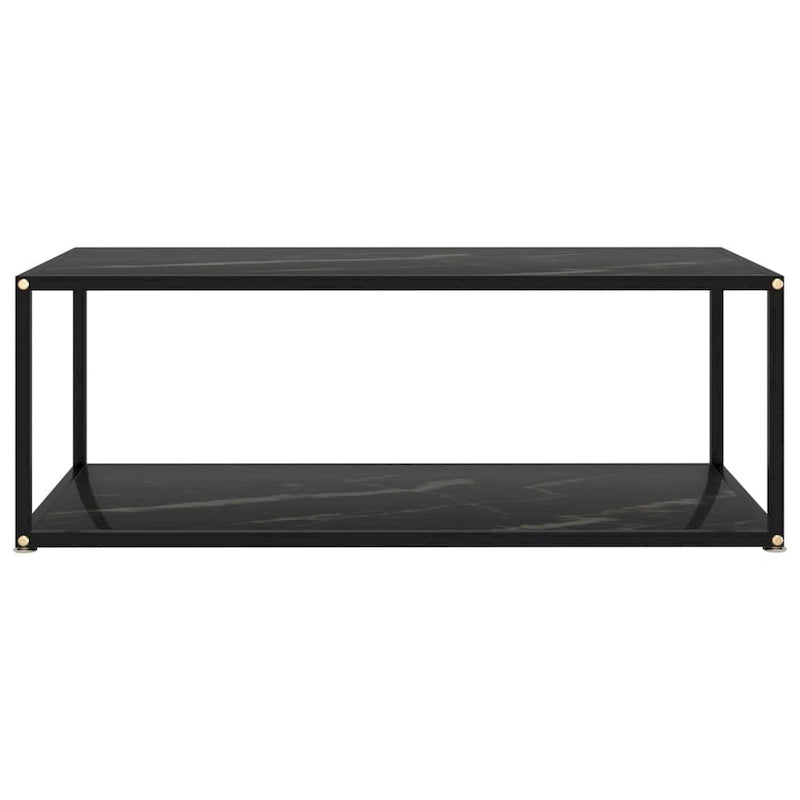 vidaXL Coffee Table Black 39.4x19.7x13.8 Tempered Glass - 39.4 x 19.7 x 13.8