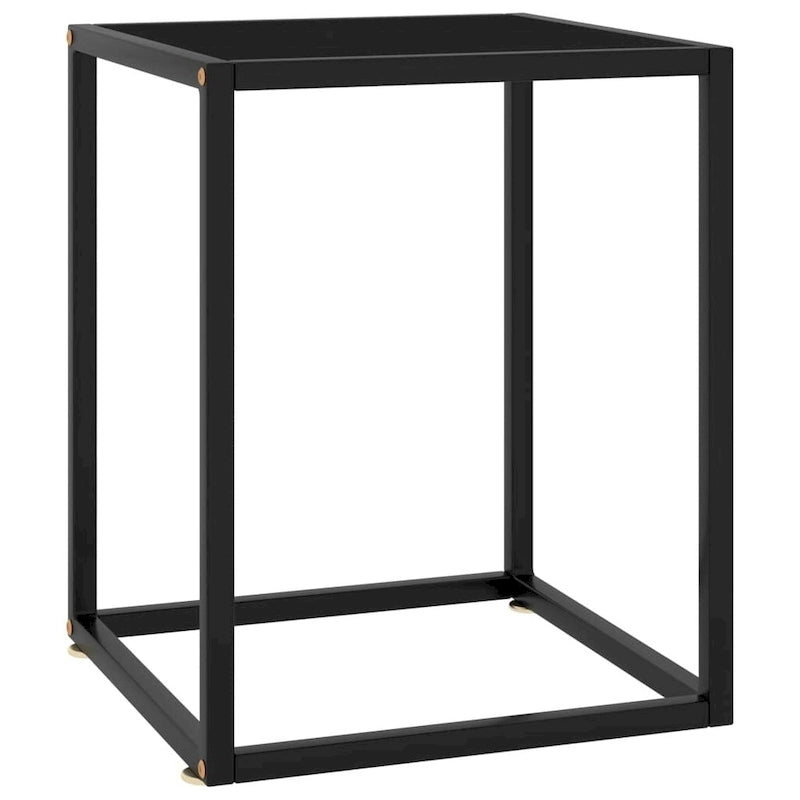 vidaXL Coffee Table Black with Black Glass 15.7x15.7x19.7 - 15.7 x 15.7 x 19.7