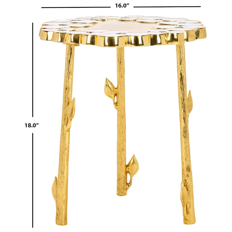 Table d'appoint florale - 16 po L x 16 po P x 18 po H - 16Lx16Px18H