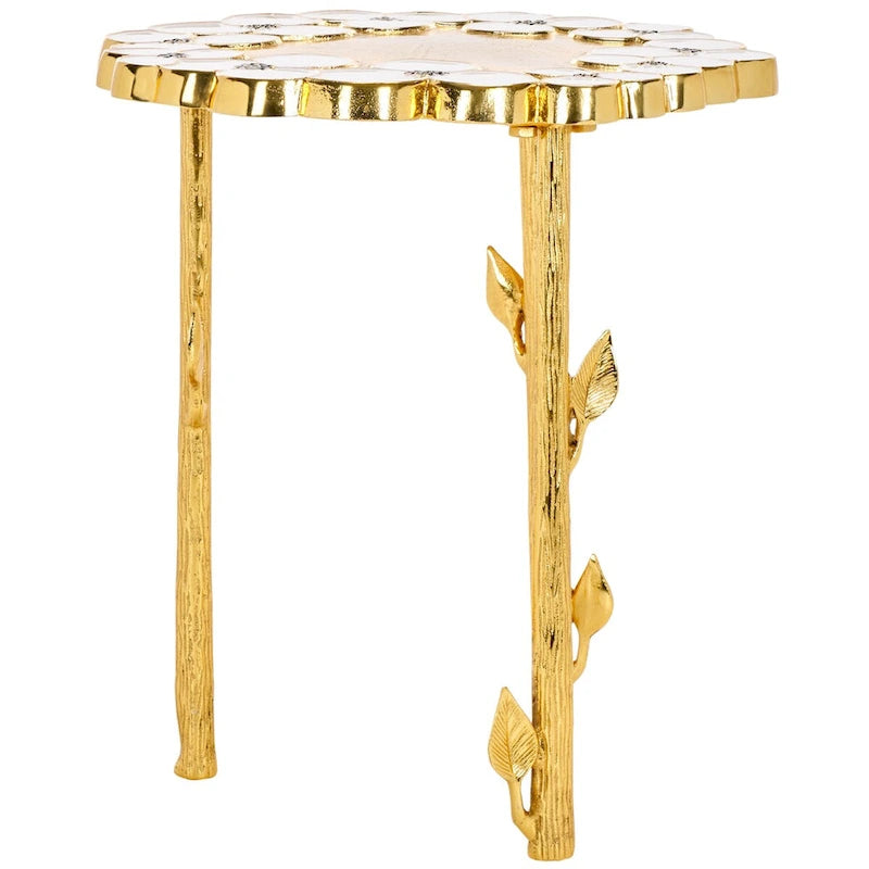 Table d'appoint florale - 16 po L x 16 po P x 18 po H - 16Lx16Px18H