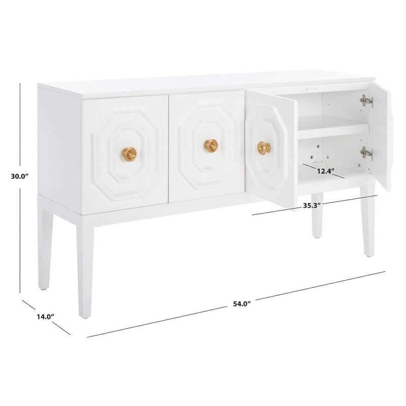 SAFAVIEH Chelsie 3 Door 2-Shelf Sideboard - 54 W x 14 D x 30 H - 54Wx14Dx30H