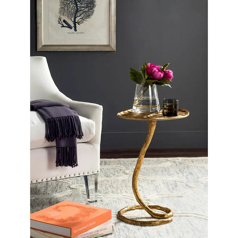 SAFAVIEH Sharlene Gold Side Table - 15 x 13 x 21 - 15Wx13Dx21H
