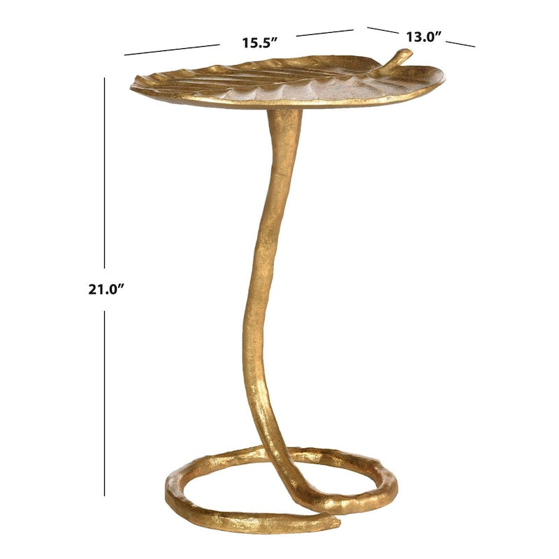 SAFAVIEH Sharlene Gold Side Table - 15 x 13 x 21 - 15Wx13Dx21H