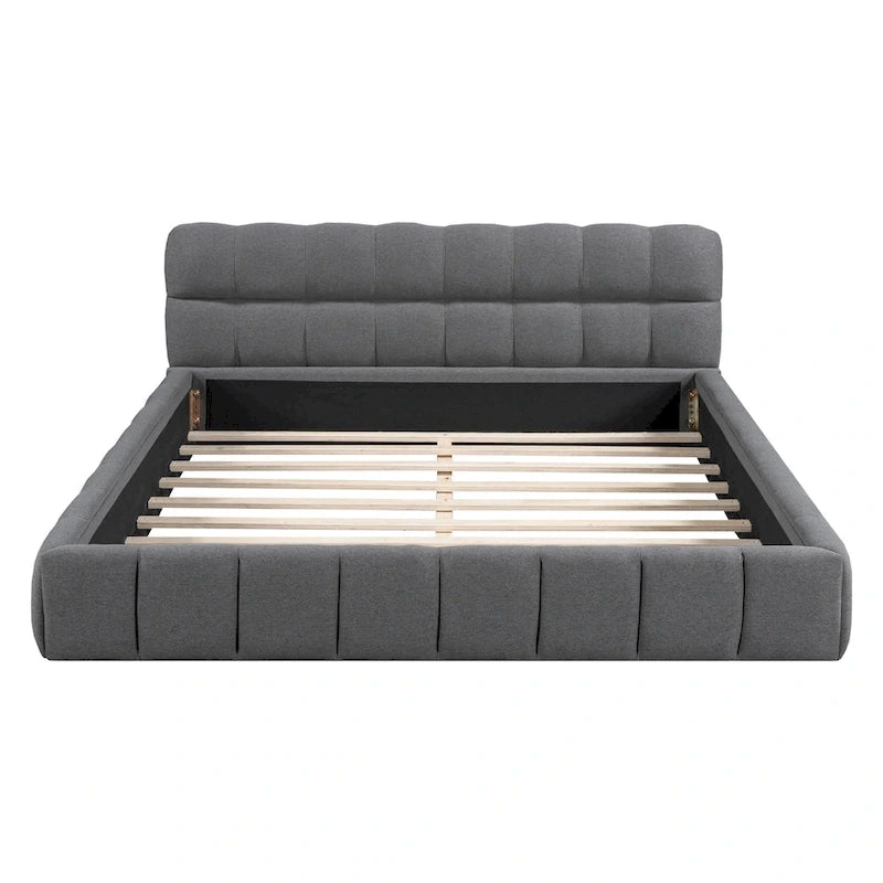 Upholstered Platform Bed with Thick Fabric