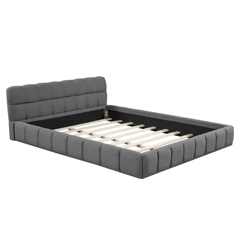 Upholstered Platform Bed with Thick Fabric