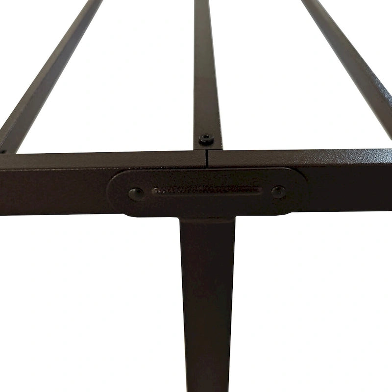 Metal Platform Bed Frame with Wrought Iron-Art Headboard/Footboard