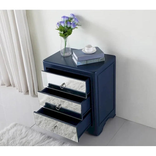 3-Drawer Mirrored Accent Chest