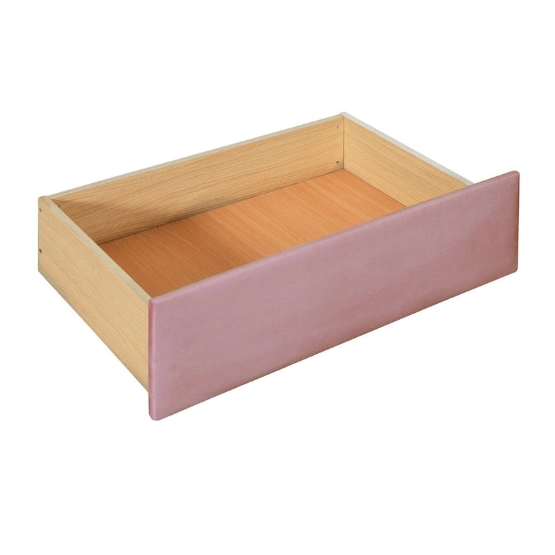 Lit de repos capitonné taille double avec lit gigogne et 2 tiroirs