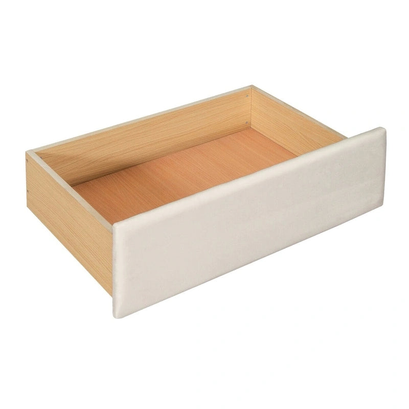 Lit de repos capitonné taille double avec lit gigogne et 2 tiroirs