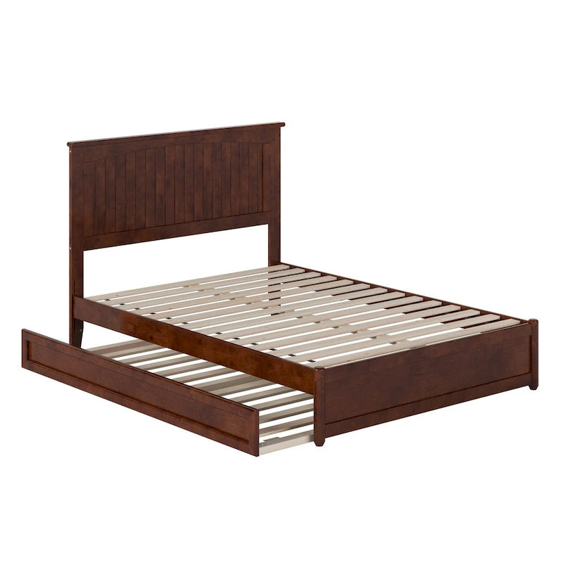Malta Platform Bed with Panel Footboard and Twin Trundle