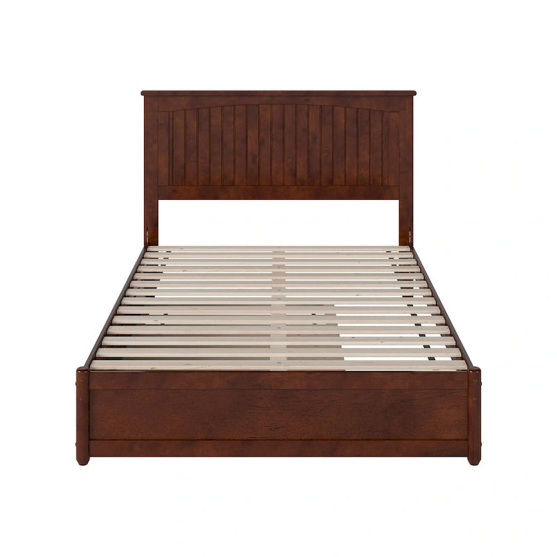 Malta Platform Bed with Panel Footboard and Twin Trundle
