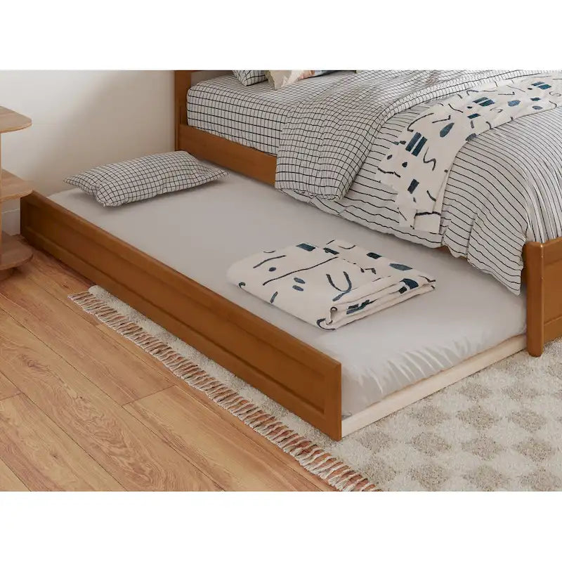 Malta Platform Bed with Panel Footboard and Twin Trundle