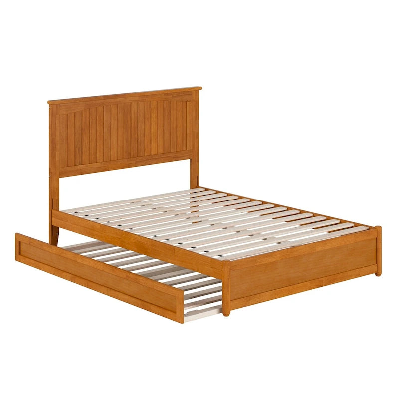 Malta Platform Bed with Panel Footboard and Twin Trundle
