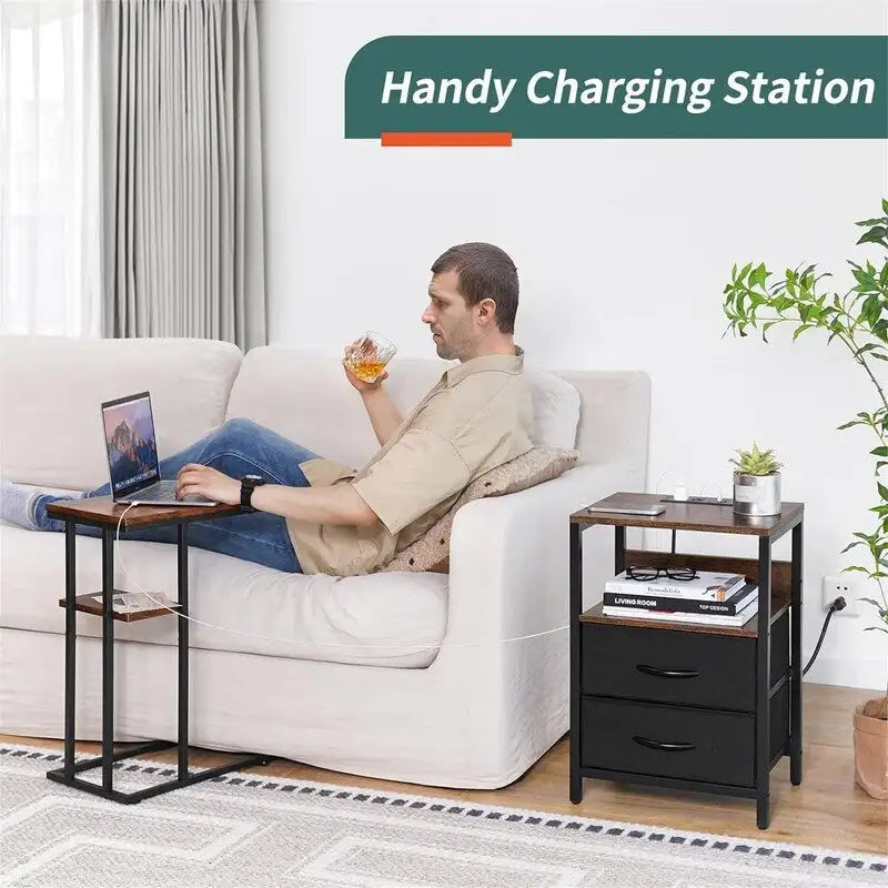 Nightstand with Charging Station