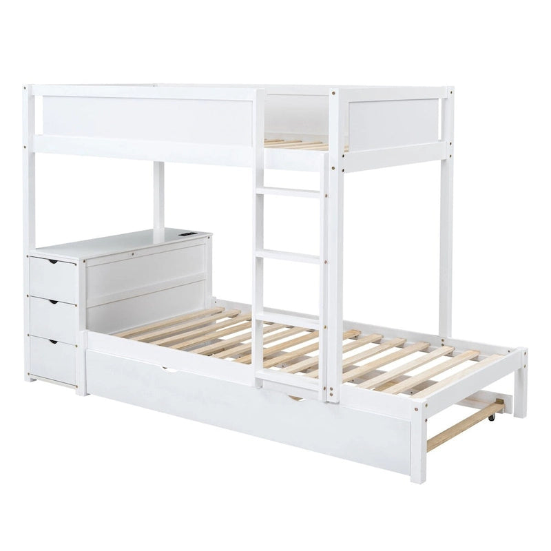 Twin Bunk Bed with Twin size Trundle