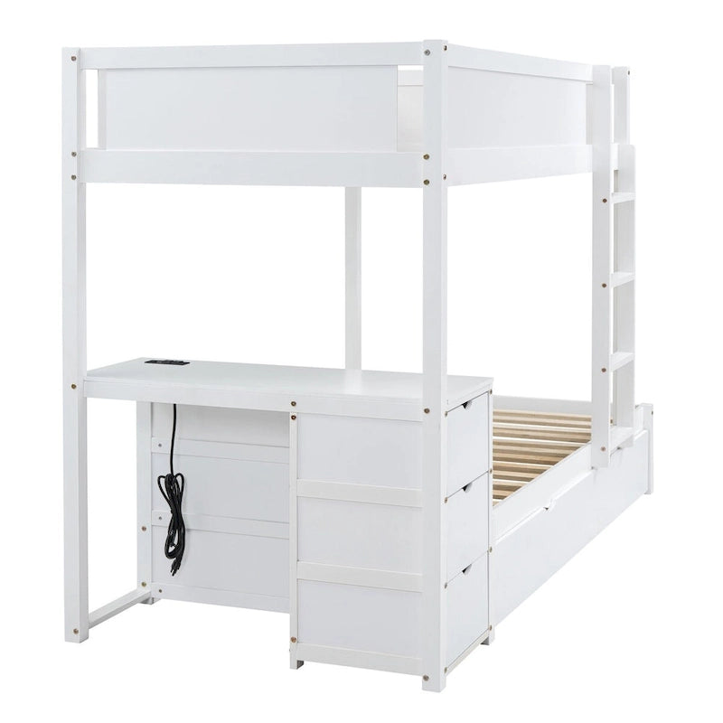 Twin Bunk Bed with Twin size Trundle