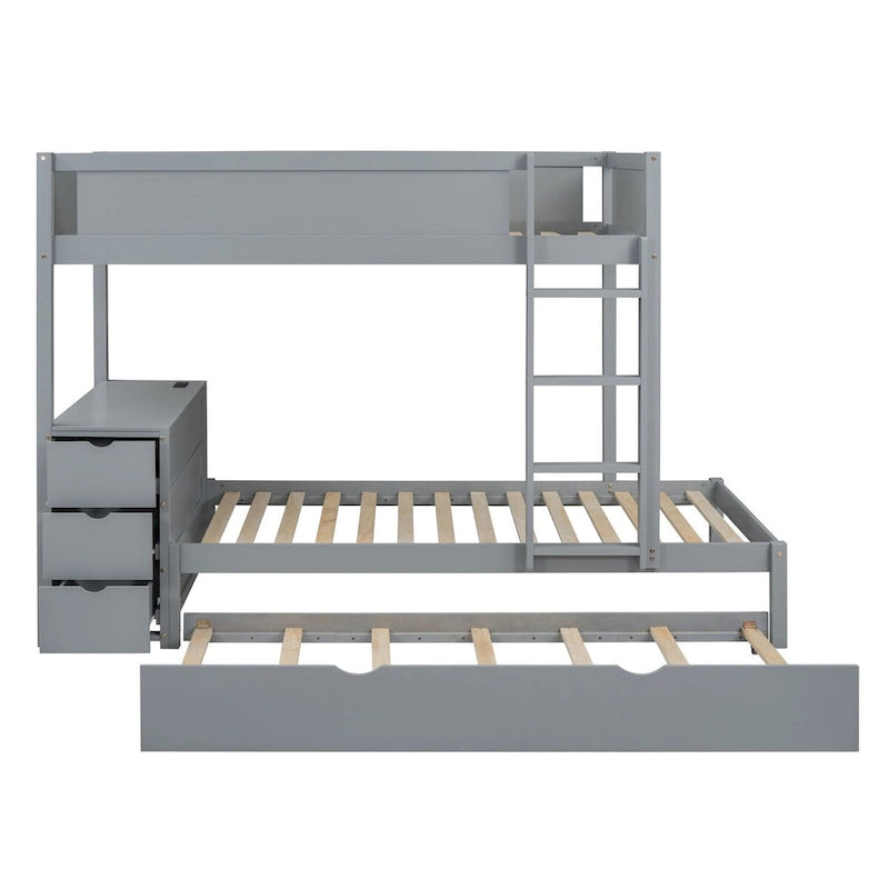Twin Bunk Bed with Twin size Trundle