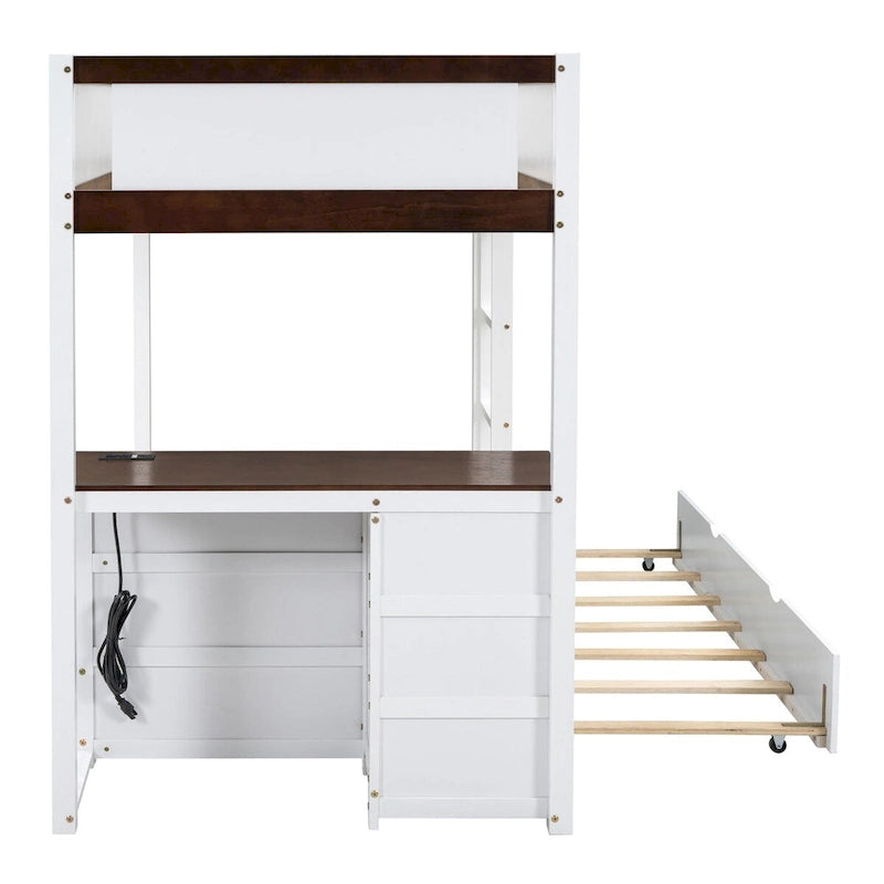 Twin Bunk Bed with Twin size Trundle