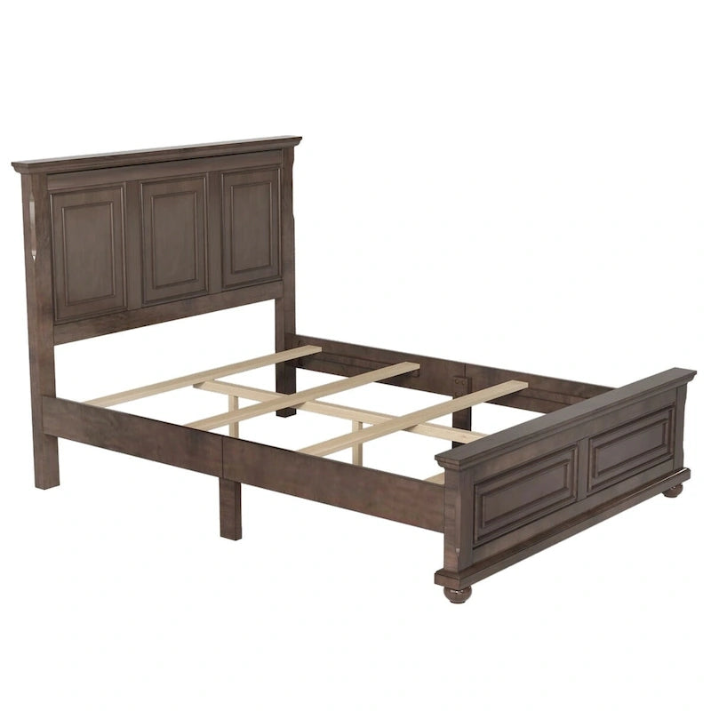 Traditional Town and Country Style Pinewood Vintage Queen Bed