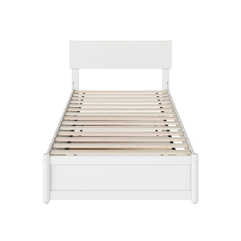 Wesley Platform Bed with Panel Footboard and Twin XL Trundle