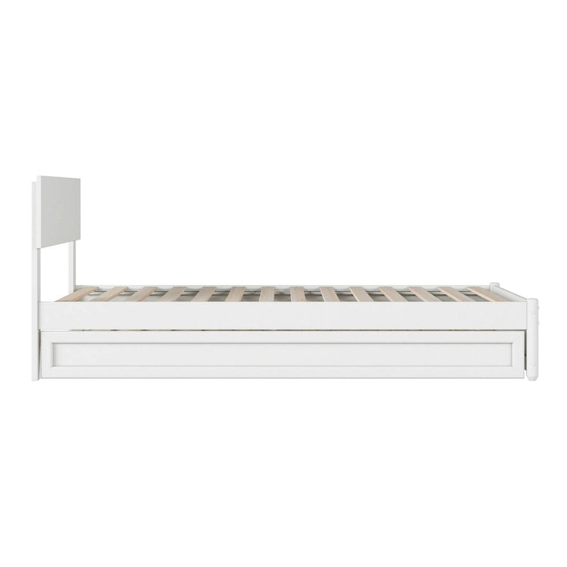 Wesley Platform Bed with Panel Footboard and Twin XL Trundle