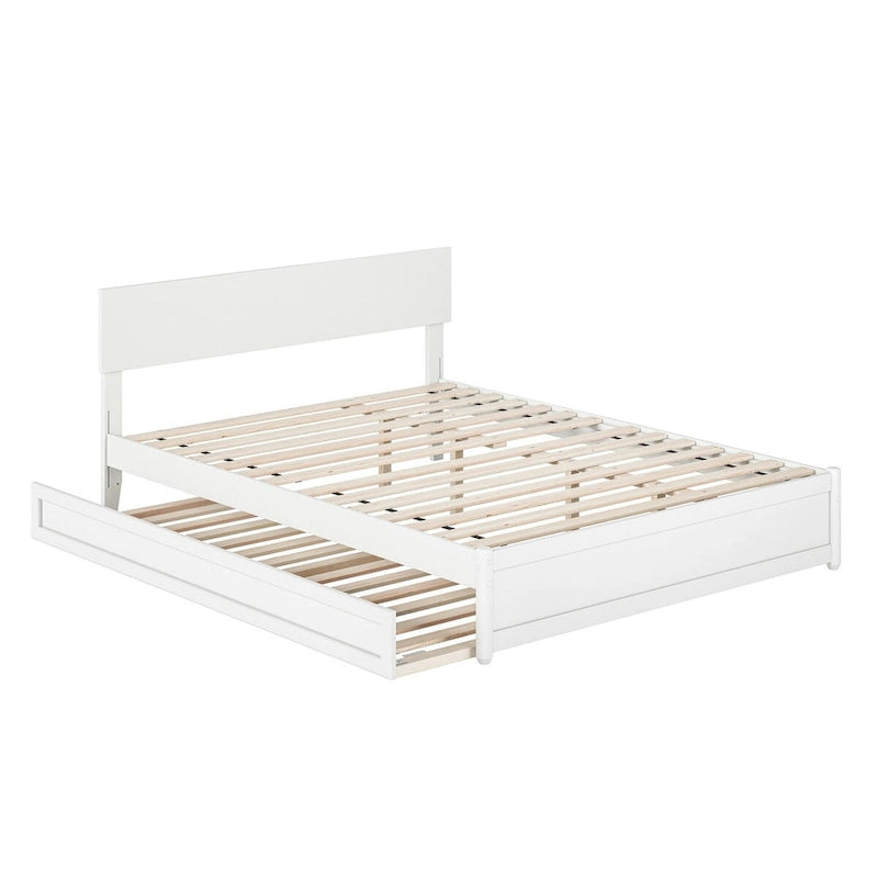 Wesley Platform Bed with Panel Footboard and Twin XL Trundle
