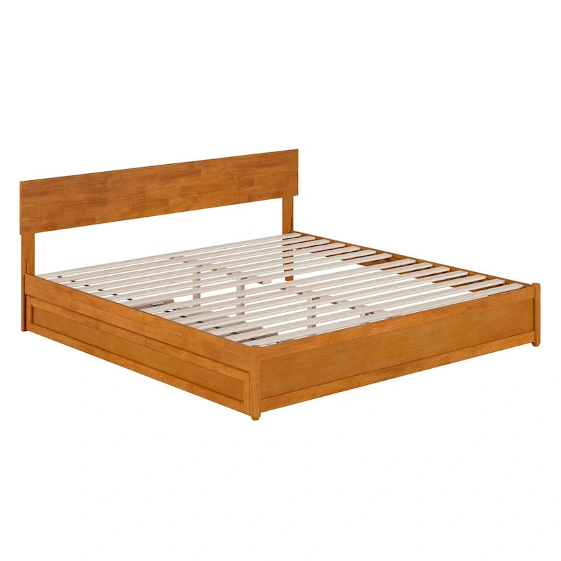 Wesley Platform Bed with Panel Footboard and Twin XL Trundle