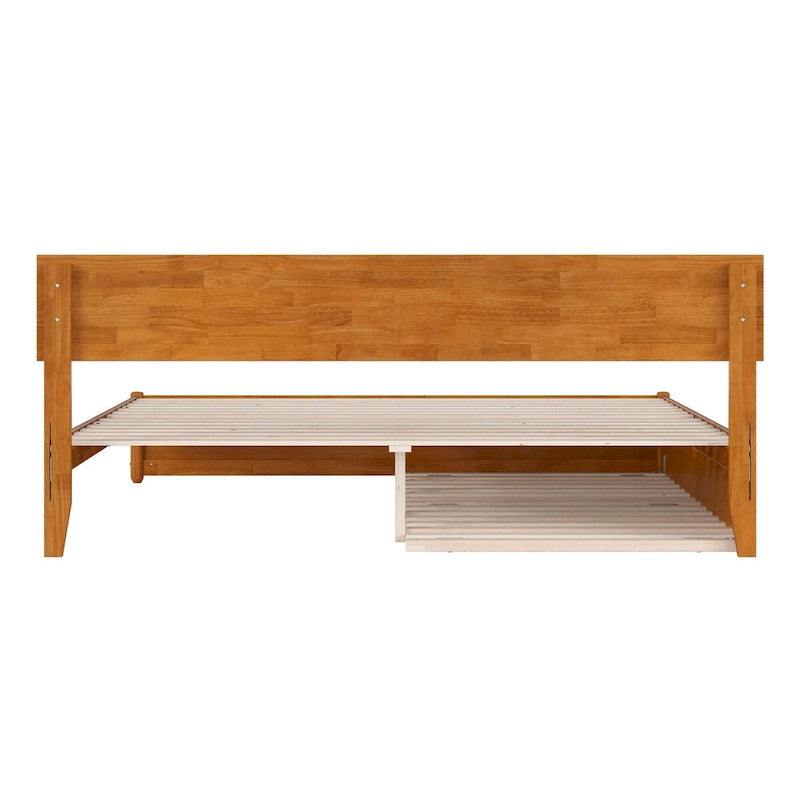 Wesley Platform Bed with Panel Footboard and Twin XL Trundle