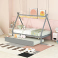 Twin size Tent Floor Bed with Trundle