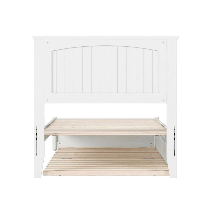 Malta Platform Bed with Panel Footboard and Twin XL Trundle